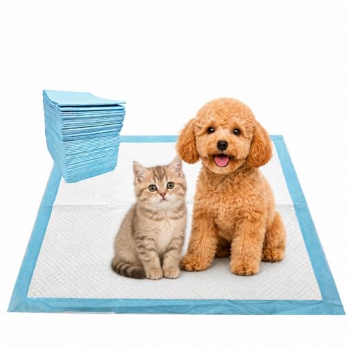 Puppy Pee Pads, 22 x 22 Inch Leak-Proof Pet Potty Training Pads for Dogs, Quick Absorb 6-Layer Design, Ideal for Puppies, Cats, Rabbits, and Guinea Pigs (Blue-50 Count) - size: Blue-50 Count
