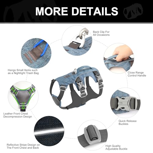 Escape Proof Dog Harness Small Sized Dog, Reflective No Pull Dog Vest with Handle, Lightweight Full Body Pet Harness Adjustable for Walking,Training(Blue,Chest:16-27") - color: Blue, size: S: Chest 16-27", Fit 12-25 lbs