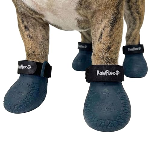 PawFlex Gripsterz All Weather Waterproof Nonslip Silicone Dog Boots. Super Stretchy Paw Protection - Dog Shoes for Hot Pavement, Snow, Ice, and Rain. Provides Traction on Slippery Surfaces - color: Sea Blue, size: XS