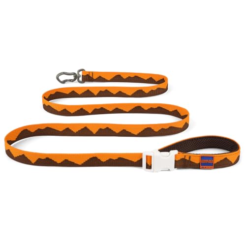 Charlie’s Backyard Teton Dog Leash, Urban to Trail 6 FT Heavy-Duty Lead Adjustable Length Hands-Free Waist-Worn, Ultra-Light Aluminum Hook, Comfort Handle with Poop Bag Clip, Autumn Glow - color: Autumn Glow