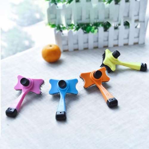 2pcs Pet Grooming Comb Fur Cleaning Tool Hair Knot Remover for Dogs with Soft Massage Teeth, Pink and Orange, Suitable for Dog Hair Grooming and Fur Care
