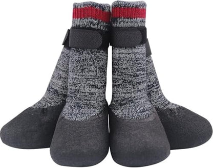 Mihachi Dog Socks Rubber Sole Paw Protectors with Straps Traction Control Anti-Slip Waterproof Boots Winter Paw Protectors - size: X-Large