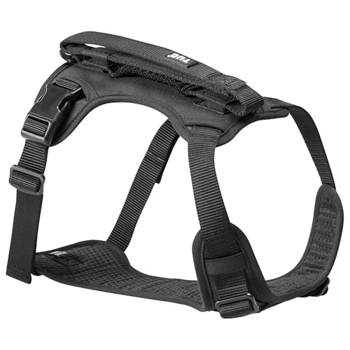 TUG Grab Dog Harness | Integrated Traffic Leash Magnetically Attached for Quick Control (Medium/Black) - color: Black - Grab Harness, size: Medium