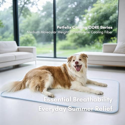 petfelix FrostEase Dog Cooling Mat, Cooling Dog Bed and Cooling Pad for Dog with Qmax 0.4 Yarn, Breathable 3D Airflow Layers, Machine Washable Non Slip Base for Pets, Blue, L, 36"*24" - size: L-36"*24"