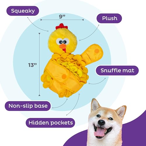 Outward Hound by Nina Ottosson Snuffle Palz Plush Snuffle Mat Dog Treat Puzzle, Non-Slip, Yellow, Chicken - color: Snuffle Palz Chicken