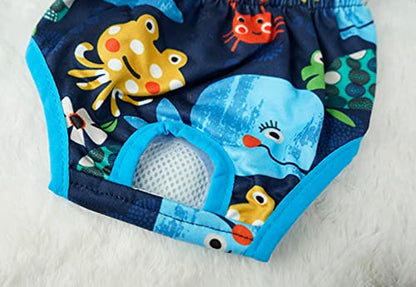 Dog Diaper Sanitary Pantie with Suspender Reusable Doggies Period Pants Washable Girl Pet Underwear Diapers Jumpsuits Onesie for Puppy Small Female Dogs in Heat - color: Blue, size: M