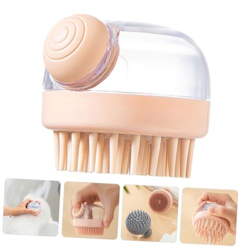 balacoo Pet Bath Brush Shampoo Dispenser Multi-functional Massage Tool for Dogs and Cats Ergonomic Silicone Scrubber for Easy Bathing and Grooming for Puppy and Kitten Care