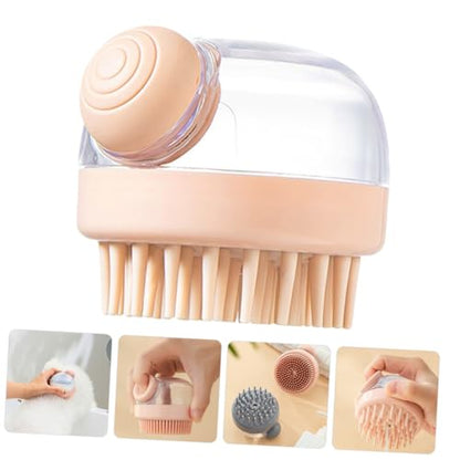 balacoo Pet Bath Brush Shampoo Dispenser Multi-functional Massage Tool for Dogs and Cats Ergonomic Silicone Scrubber for Easy Bathing and Grooming for Puppy and Kitten Care