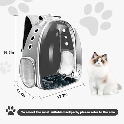 Cat Backpack Carrier, Pet Cat Carrier with Ventilated Design for Carrying Puppy Cats, Pet Carrier Backpack for Traveling/Hiking/Camping/Outdoors Airline Approved Travel Carrier(Grey) - color: Grey