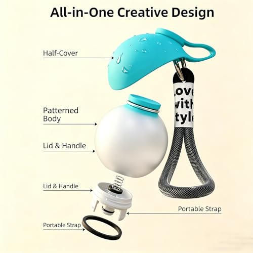 Leak Proof Portable Stainless Steel Dog Water Bottle, Flip-Top Silicone Bowl for Small Dog & Cat, Insulated Hot & Cold Retention, One-Hand Easy Use for Walking & Hiking, 10oz Blue(No Print) - color: Blue
