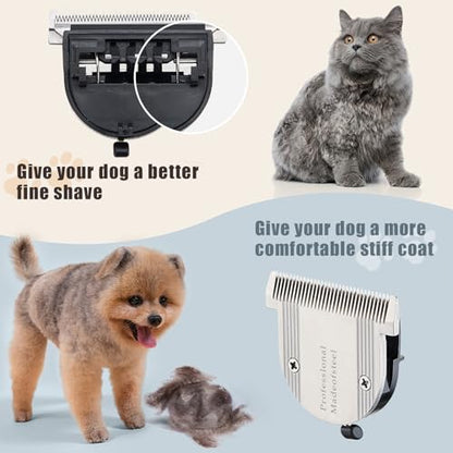 5 in 1 Fine Replacement Blades Compatible with Wahl Bravura Clipper Chromado，Creativa，Figura Dog Clippers for Dogs Grooming （for Larger Animals） - color: Grey-4
