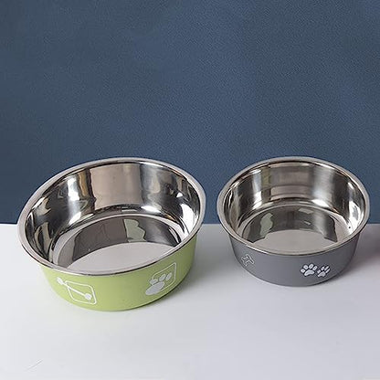 Dogs Bowl Stainless Steel Bowl Pet Bowl Anti Slip Dog Bowl Feeding Bowl Dog Water Bowl Pet Feeding Bowl Portable - color: Gray, size: 20cm