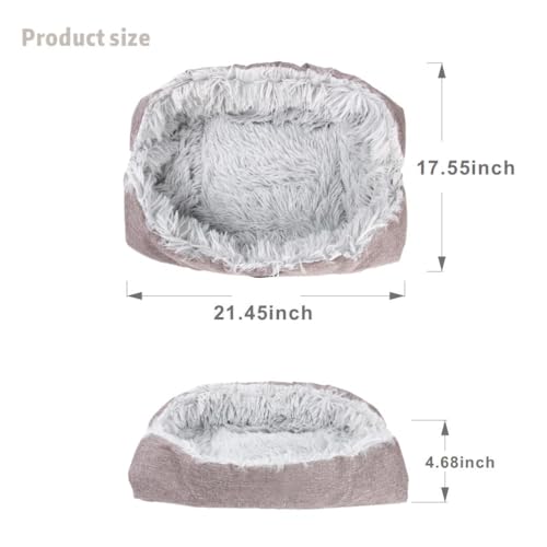 Large Plush Pet Bed - Cozy, Versatile, and Machine Washable Dog Bed, Convertible from a Snug Round Nest to a Flat Pet Mat for Ultimate Comfort and Warmth