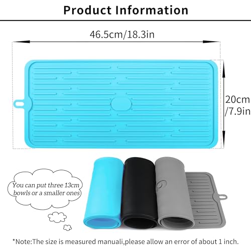 Ptlom Pet Placemat for Dog and Cat, Anti-Slip Waterproof Dogs Feeding Mat Prevent Food and Water Overflow, Bowl Mats Suitable for Medium and Small Pets, Blue, Silicone - color: Blue