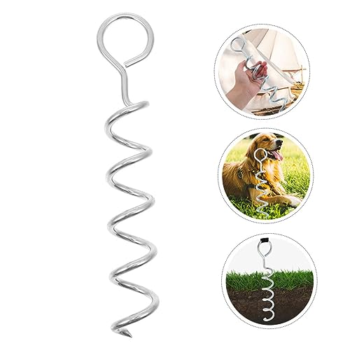 HEMOTON Dog Tie Out Stake Heavy Duty Portable Dog Ground Anchor for Secure Outdoor Use Spiral Design Durable Material for Camping Stable Performance