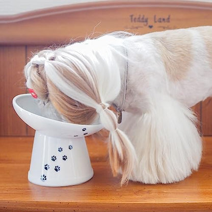 Necoichi Raised Dog Food Bowl, Elevated, for Dogs and Cats, Pets Feeding Feeder Non-Slip for Small Dogs Dishwasher and Microwave Safe, No.1 Seller in Japan! (Dog, Extra Wide Tilted) - size: Extra Wide (Pack of 1)
