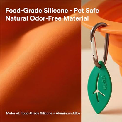Collapsible Silicone Dog Bowl (Orange) - color: Orange