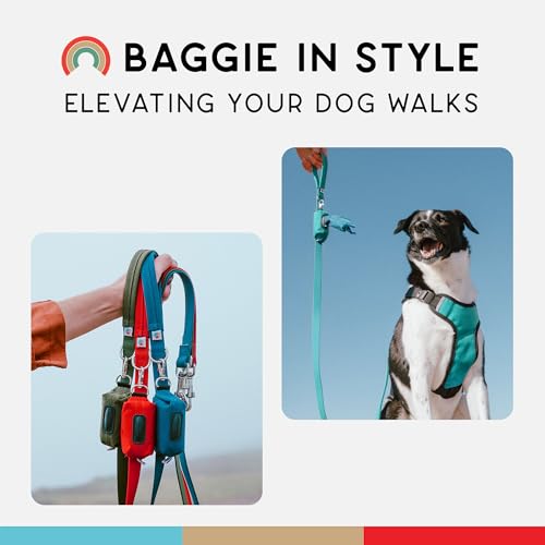 Dog Poop Bag Holder for Leashes, Cat Waste Bag Dispenser, 1000D Nylon, Attach to Cat Leash, Poop Bag Dispenser, Fits Standard Dog Poop Bags - Wildebeest (Turquoise) - color: Turquoise