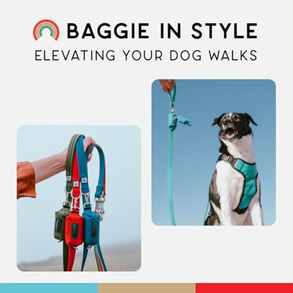 Dog Poop Bag Holder for Leashes, Cat Waste Bag Dispenser, 1000D Nylon, Attach to Cat Leash, Poop Bag Dispenser, Fits Standard Dog Poop Bags - Wildebeest (Turquoise) - color: Turquoise