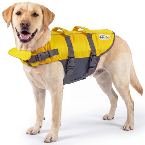 Outward Hound Granby Splash Yellow Dog Life Jacket, Large - color: Yellow, size: Large (Chest Girth: 28"-32")