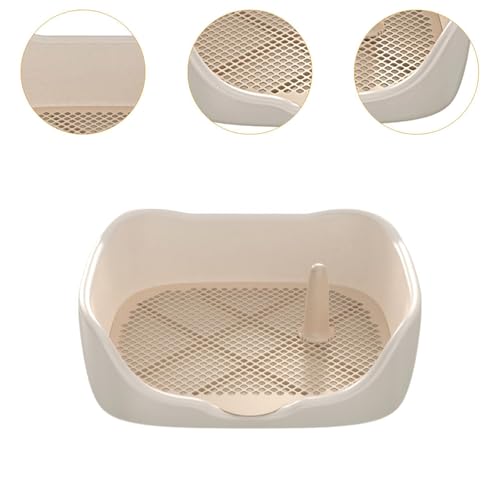 Dog Toilet - Indoor Potty Tray with Mesh Grids, Cleaning Tool Included - White Medium - color: White Medium
