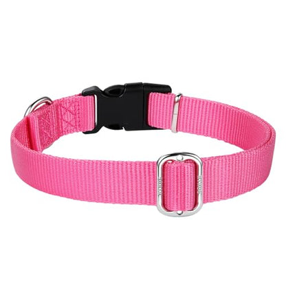 Hyhug Small Dog Collar Quick-Release Pink| Heavy-Duty Nylon Puppy Collar, Adjustable & Durable Pet Supplies for Boy & Girl Dogs (Small, Candy Pink) - color: Candy Pink, size: Small