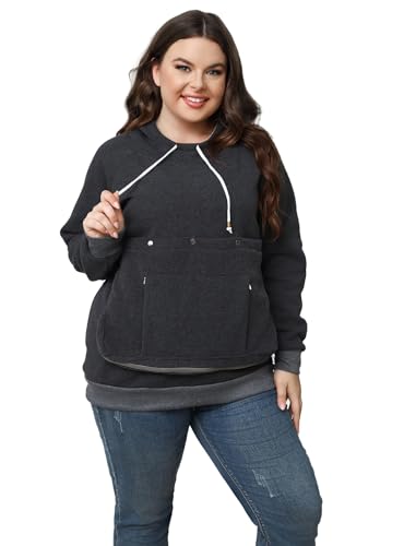 Pet Cat Dog Pouch Hoodie Small Animal Carrier – Kitten Puppy Pouch Sweatshirt Holder Fleece Unisex Hoodies - color: Dark Grey, size: Medium