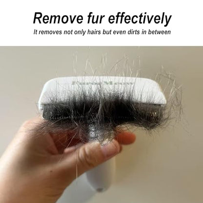 Pet Deshedding Tool with Curve Blade, Cat Grooming Brush, Tight V-shaped Teeth Shedding Comb for Cat and Small Dog (White, Small) - color: White, size: Small