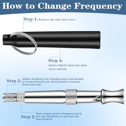 2Pcs Dog Whistle, Professional Ultrasonic Dog Whistle to Stop Barking, Adjustable Pitch Silent Dogs Whistles with Lanyard for Recall & Obedience Training