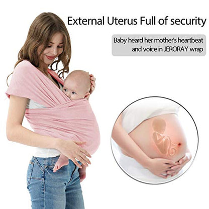 Baby Wraps Carrier, Jeroray Baby Carrier,Hands Free Infant Carrier, Lightweight,Breathable,Softness,Light Pink - color: Light Pink