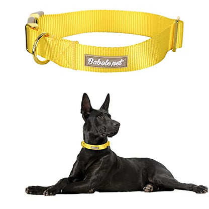 Nylon Dog Collar - Adjustable Yellow Soft Webbing Dog Collars for Small Medium Large Dogs Boy Girl Puppy Collar with Safety Metal Buckle XS - color: Nylon-Yellow, size: XS