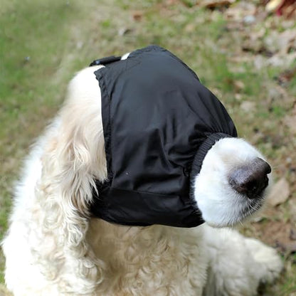 NACOCO Dog Calming Cap Eye Mask Nylon Shading Pet Mask Muzzle for Grooming Anti Car Sickness (Black,L) - color: Black, size: L