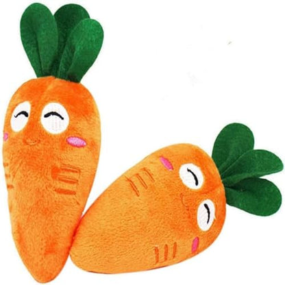 4 Pcs Soft Dog Toys Cute Carrot Plush Chew Squeaker Plush Dog and Cat Toys with Multi-Squeaks Sound Pet Puppy Supplies Funny Squeak