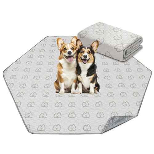 FXW Washable Pee Pads for Dogs, Puppy Pads with Super Absorbent, Specifically Designed for FXW Rollick/Homeplus 24inch 6 Panels Dog Playpen, 31" Hexagon, Khaki, 1 Pack - color: Khaki, size: 31" Hexagon (1 Pack)