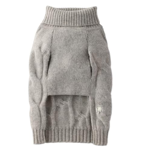 Clark – The Chunky 100% Cashmere Cable Sweater Vest Pet Pullover for Small, Medium and Large Dogs, Cashmere Mist, Medium - color: Cashmere Mist, size: Medium (20-45 lbs)