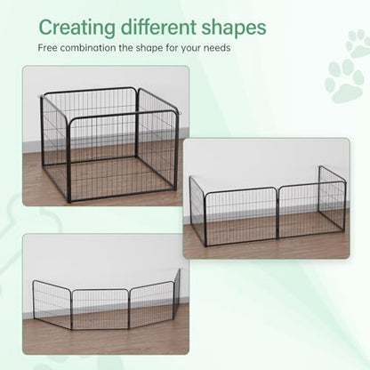 FDW Dog Playpen Kennel - 4 Panels, 24 Inch Height, Indoor/Outdoor Folding Metal Portable Puppy Exercise Pen, Heavy Duty Dog Fence for Yard, Camping - Black - style: 4 Panels