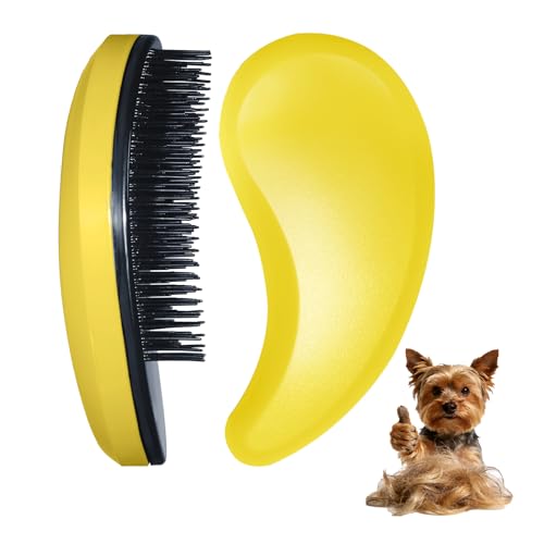 Small Dog Brush - Grooming Tool for Teddy, Yorkies, Maltese, Shih Tzu, Chihuahua - Puppy Hair Brush (Yellow) - color: Yellow
