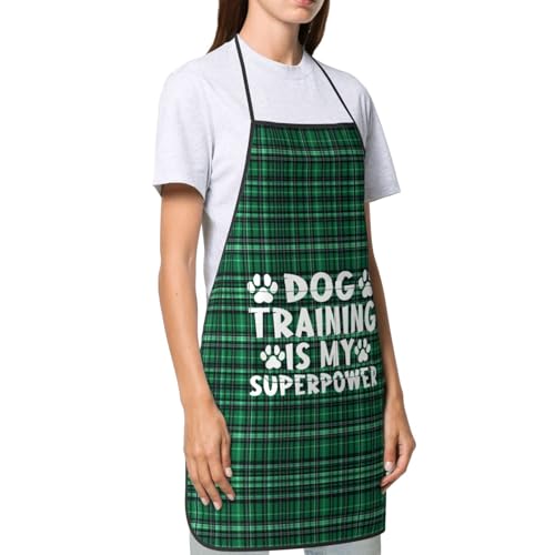 Dog Training is My Superpower Apron for cooking with Pockets Women Men Kitchen Chef Funny Aprons