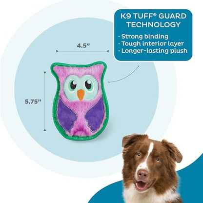 Outward Hound Durablez Minis – Squeaky Plush Dog Toy, No Stuffing for Less Mess, Interactive & Tough, Jumbo Squeaker, Puppies & Small Dogs, Owl, 5.8" - color: Owl, size: X-Small