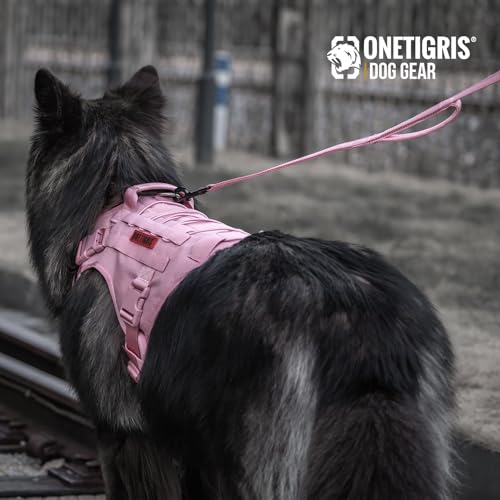 OneTigris Handled No-Pull Dog Walking Leash Long Traffic Leads for Medium to Large Dogs (Pink, 6FT) - color: Pink, size: 6FT