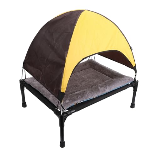 Asixxsix Raised Dog Bed, Elevated Design for Airflow and Joint Relief Elevated Pet Cot, Portable Cooling Bed with Removable Canopy and Seat Cushions for Camping Beach Outdoor Use