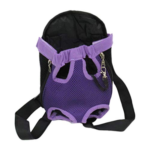 Small Purple Front-Facing Dog Carrier Adjustable Legs Out Design Pet Puppy Cat Backpack Carrier Hands-Free, New Update by GruDawu