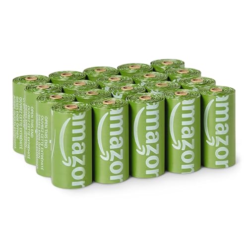 Amazon Basics Dog Poop Bags Rolls, 70% Recycled Plastic Waste Bags for Poop, Leak-Proof, 13 x 9 in., 300-Pack - size: 1 Count (Pack of 300)
