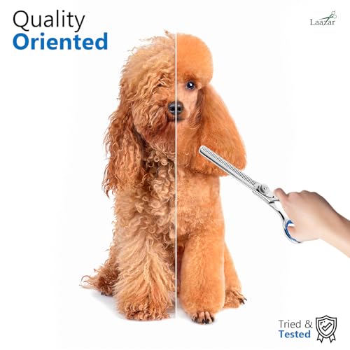 Laazar Pro Shears Thinning Pet Grooming Shear - 6.5 42 Teeth Scissors for dogs cats and pets - size: 6.5 Inch