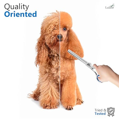Laazar Pro Shears Thinning Pet Grooming Shear - 6.5 42 Teeth Scissors for dogs cats and pets - size: 6.5 Inch