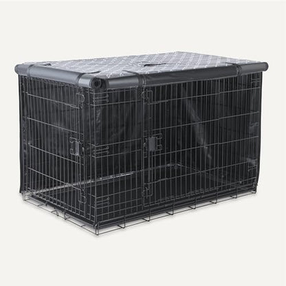 Amazon Basics Dog Cage Cover for 48-inch Wire Crates, Heavy-Duty with Zippered Panels, Recycled Polyester - size: 48"L x 30"W x 32"H