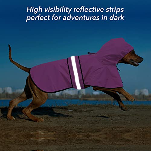 Waterproof Dog Raincoat - Adjustable Pet Rain Coats, Lightweight Hooded Slicker Poncho Rain Jacket for Small to X- Large Dogs and Puppies (Pink, X-Large) - color: Pink, size: X-Large
