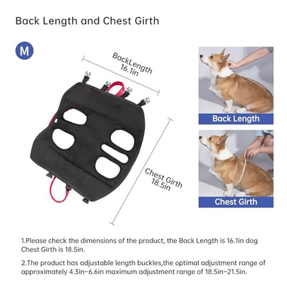 Wakytu Dog Emergency Rescue Sling - Lightweight Packable Lift Harness with Handle - Safe Transport for Small Medium Dogs - Ideal for Hiking Skiing（8.5-17.5lbs） - size: M（8.5-17.5lbs）