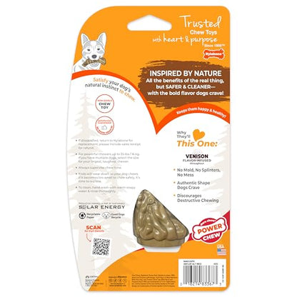 Nylabone Power Chew Antler Alternative Nylon Chew Toy for Dogs, Dog Toys for Aggressive Chewers, Venison Flavor, Medium/Wolf (1 Count) - size: Medium