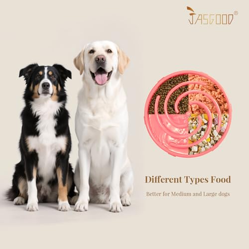 JASGOOD Slow Feeder Dogs Bowl for Large Medium Dogs,Anti-Gulping Pet Slower Food Feeding Bowls Stop Bloat,Preventing Choking Healthy Design Dogs Bowl - color: D-Pink